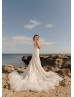 Ivory Lace Tulle Cross Back Elegant Wedding Dress Ivory Lace Tulle Cross Back Elegant Wedding Dress